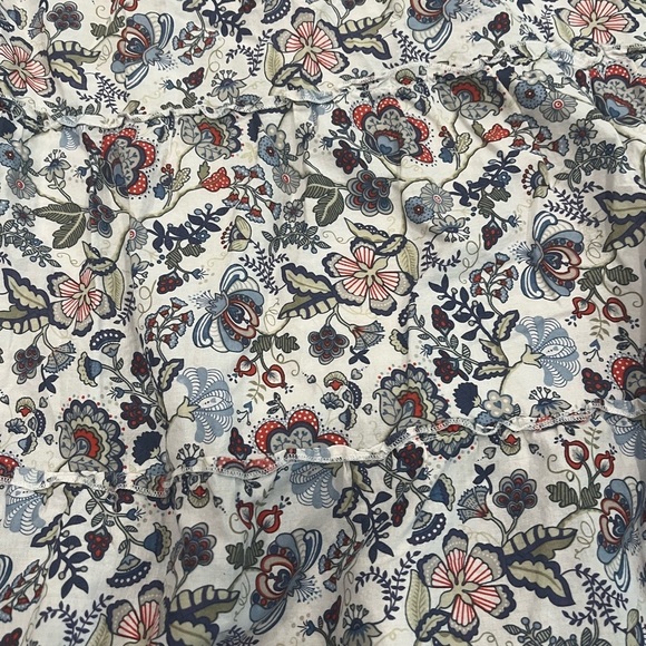 [L]Della Spiga Floral Print Tiered Cotton Skirt - Picture 2 of 6